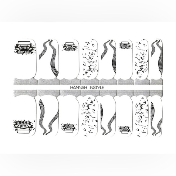 White Jeep Girl Making Tracks nail wraps - Picture 2 of 2